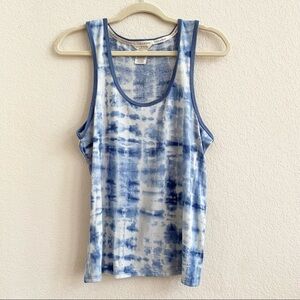 Lucky Brand Blue &‎ White Tie-Dye Super Soft Tank Top Sz M